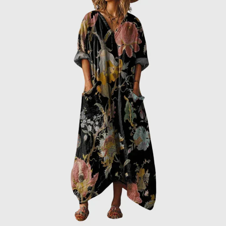 Colourful Print Maxi Dress