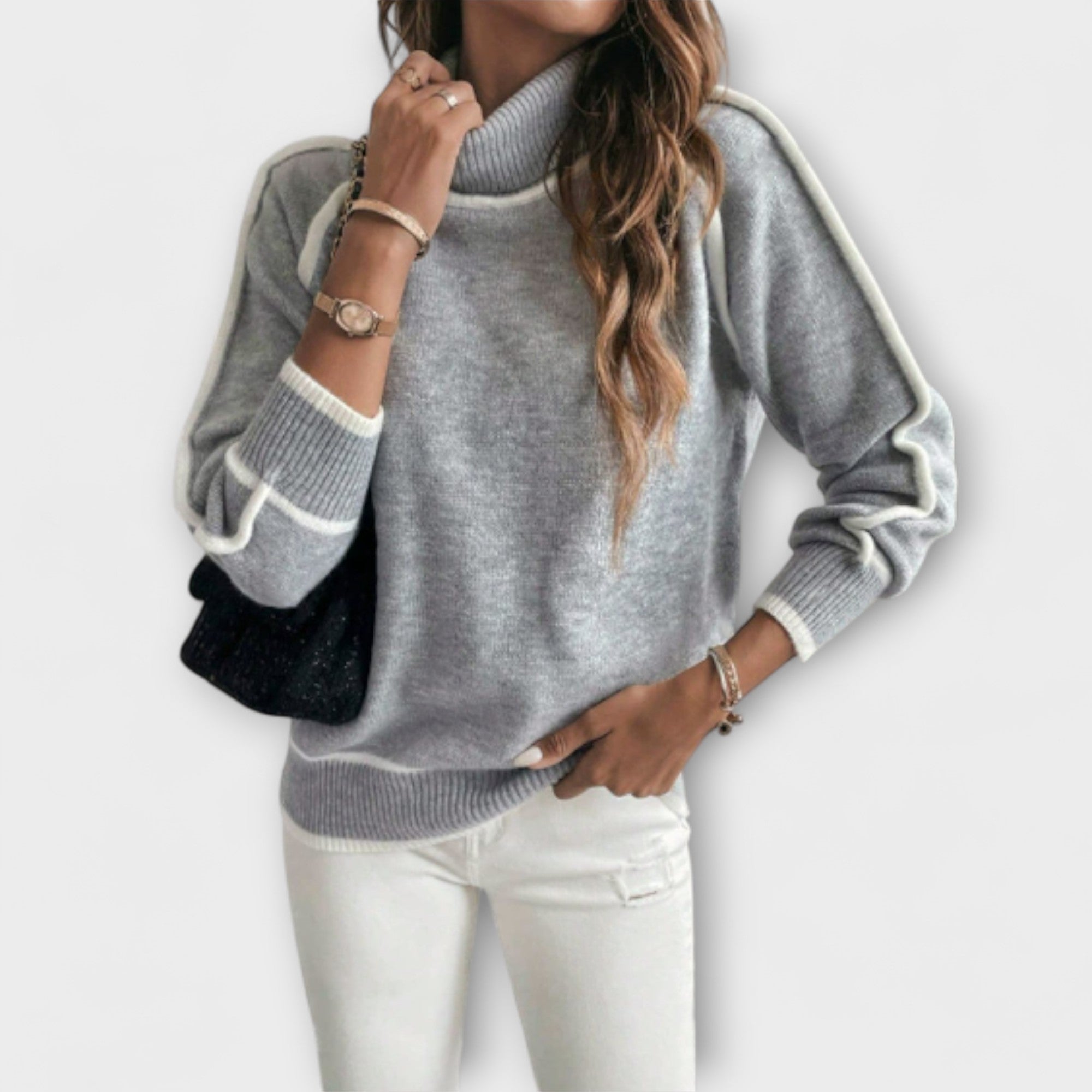 Trimmed High-Neck Jumper