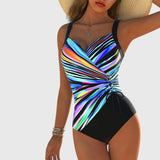 Cross-Front Shaping One-Piece Swimsuit