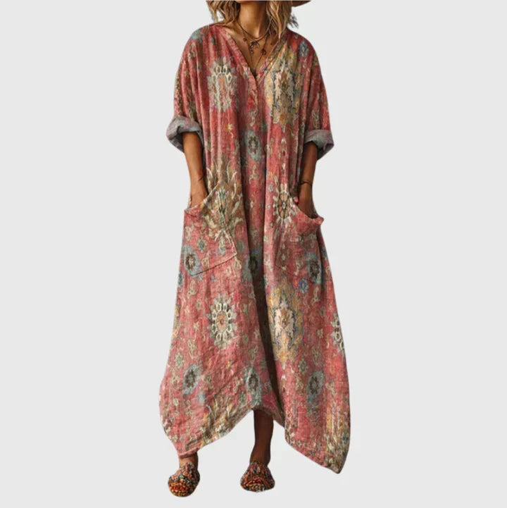 Colourful Print Maxi Dress