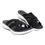 Belinda | Crossover Slide Sandals with a Cushioned Footbed
