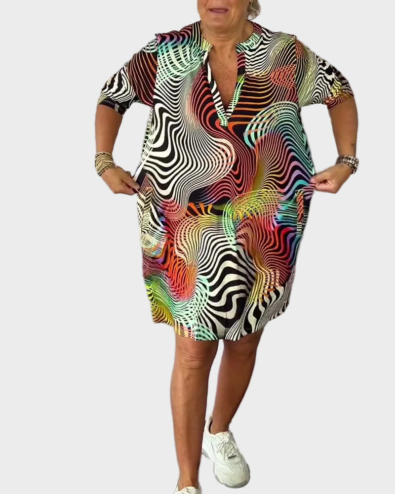 Mary | Colourful V-Neck Dress