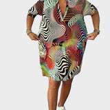Mary | Colourful V-Neck Dress