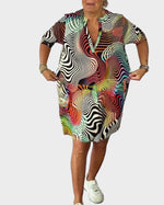 Mary | Colourful V-Neck Dress