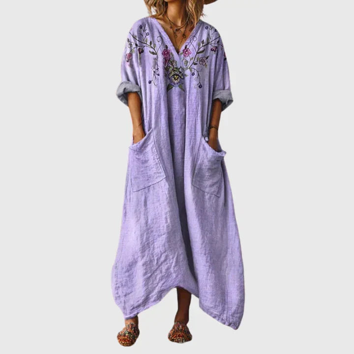 Lexi | Stretch Maxi Dress in Colourful Print