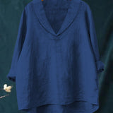 Elegant Summer Blouse in Mustard Linen