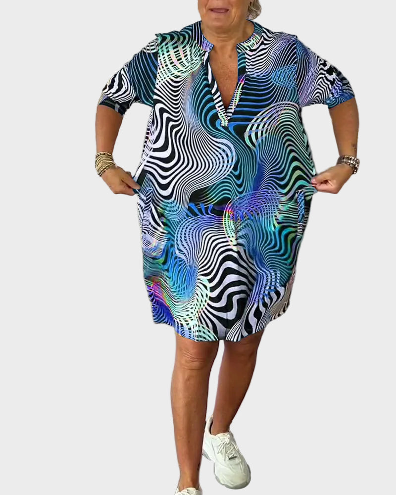Mary | Colourful V-Neck Dress