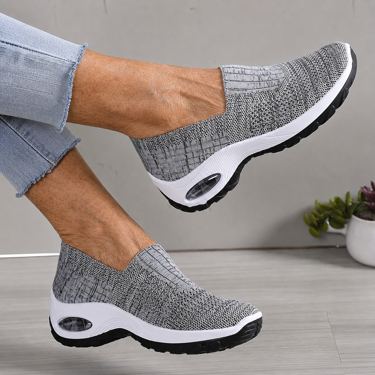 Allie Air Cushion Comfort Sneakers Grey, photo studio