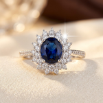 Aoife | Sapphire Halo Ring