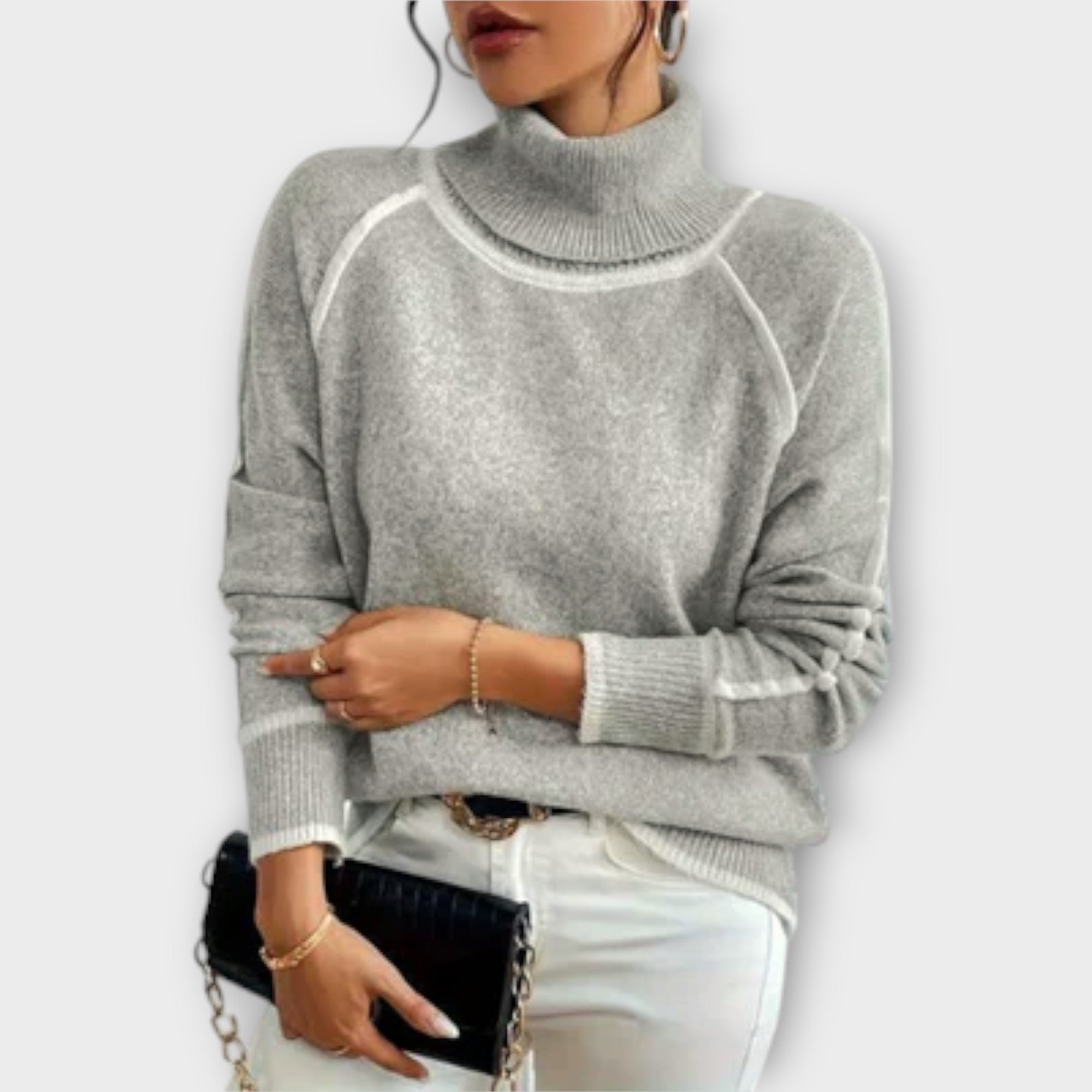 Trimmed High-Neck Jumper