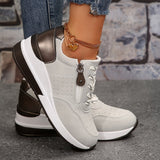 Emerie | Wedge Sneakers with Laces and a Side Zip