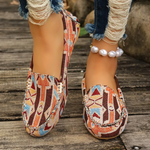 Jazmine | Boho Slip-On Moccasins with a Patterned Upper
