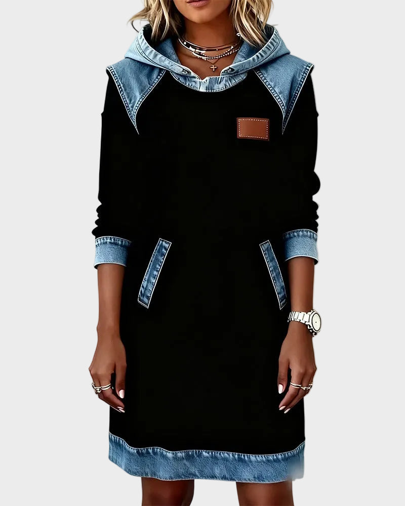 Irene | Hooded Denim Dress