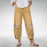 Everlee | Floral Cropped Trousers with a Petal Hem