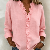 Hope | Refined Ruffled V-Neck Blouse