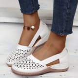 Viola | Perforated Slip-On Shoes with a Low Wedge