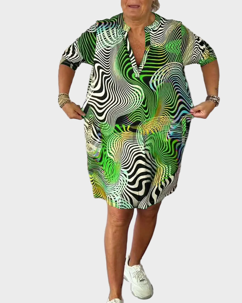 Mary | Colourful V-Neck Dress