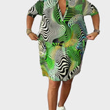 Mary | Colourful V-Neck Dress