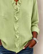 Hope | Refined Ruffled V-Neck Blouse