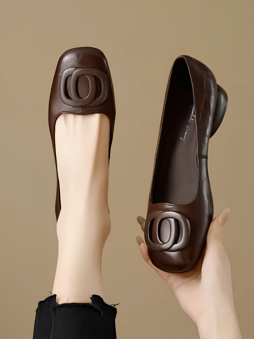 Faith Elegant Ballet Flats Brown, photo studio