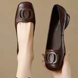 Faith | Square-Toe Ballet Flats with a Low Block Heel