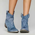 Harley | Slouchy Western Ankle Boots with Pull Tabs