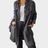 Long-Sleeve Denim Shirt Dress
