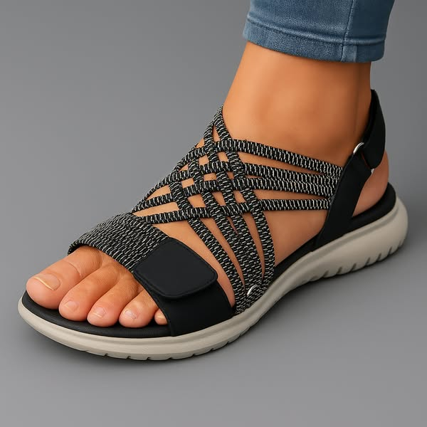 Gemma | Women's Comfortable Orthopaedic Sandals Black, photo studio