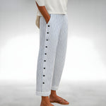 Milan | Cropped Tapered Trousers with Button Detail