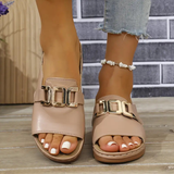 Ellianna | Cushioned Slide Sandals with a Link-Detail Band
