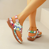 Aleena | Floral Toe-Post Slingback Sandals