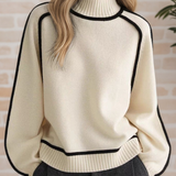 Black Trim Turtleneck Jumper