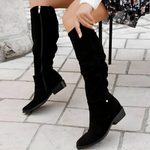 Madeleine | Knee-High Slouch Boots with a Low Block Heel