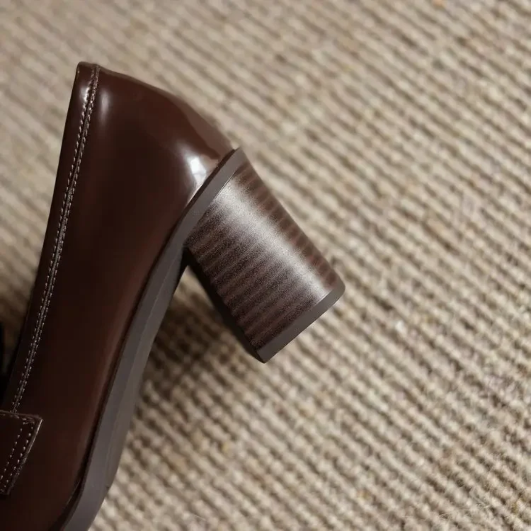 Patent Block-Heel Loafers