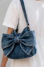Retro Denim Bow Bag