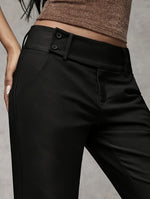 Camille | High-Waisted Wide-Leg Trousers with a Button Waist