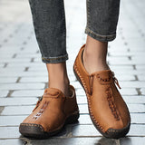 June | Stitched Slip-On Shoes with a Side Zip