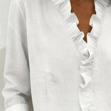Hope | Refined Ruffled V-Neck Blouse