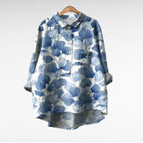 Elegant Summer Blouse in Navy Cornflower