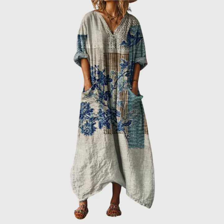 Colourful Print Maxi Dress