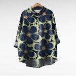 Elegant Summer Blouse in Navy Cornflower