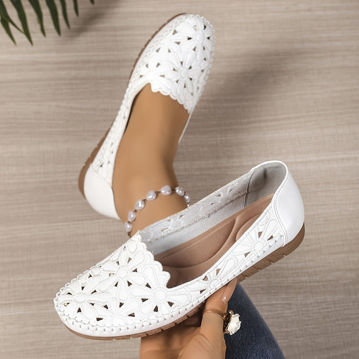 Jossie | Floral Cut-Out Slip-On Flats