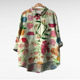 Elegant Summer Blouse in Navy Cornflower