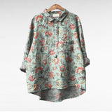 Elegant Summer Blouse in Pink Cut-Paper Floral