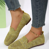 Nadia | Square-Toe Knit Flats