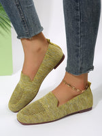 Nadia | Square-Toe Knit Flats
