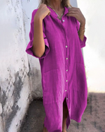 Pippa | Relaxed Flowy Shirt Dress