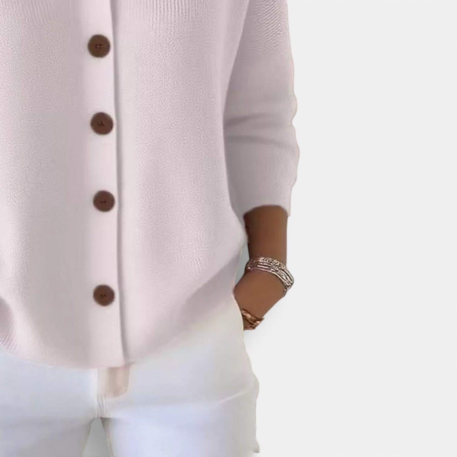 Rosanna | Knit Polo-Collar Button Blouse