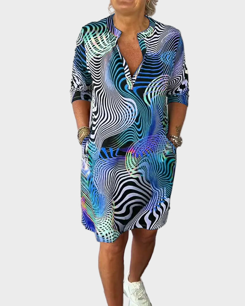 Mary | Colourful V-Neck Dress