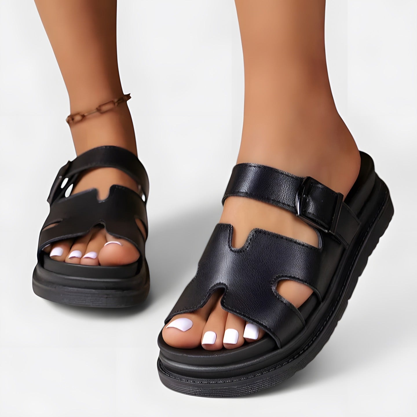 Marilyn | Women's Elegant Orthopaedic Sandals Black, photo studio